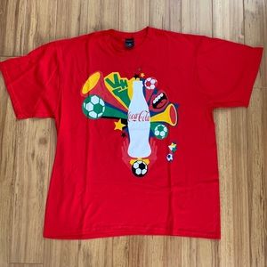2010 FIFA World Cup South Africa Coca Cola Coke T shirt Football Soccer Mens XL